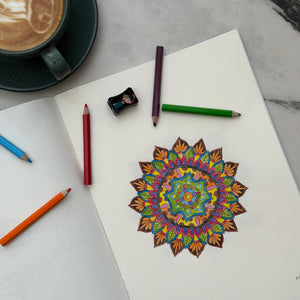 Mandala Colouring Book (With Complimentary Colour Pencil Set)