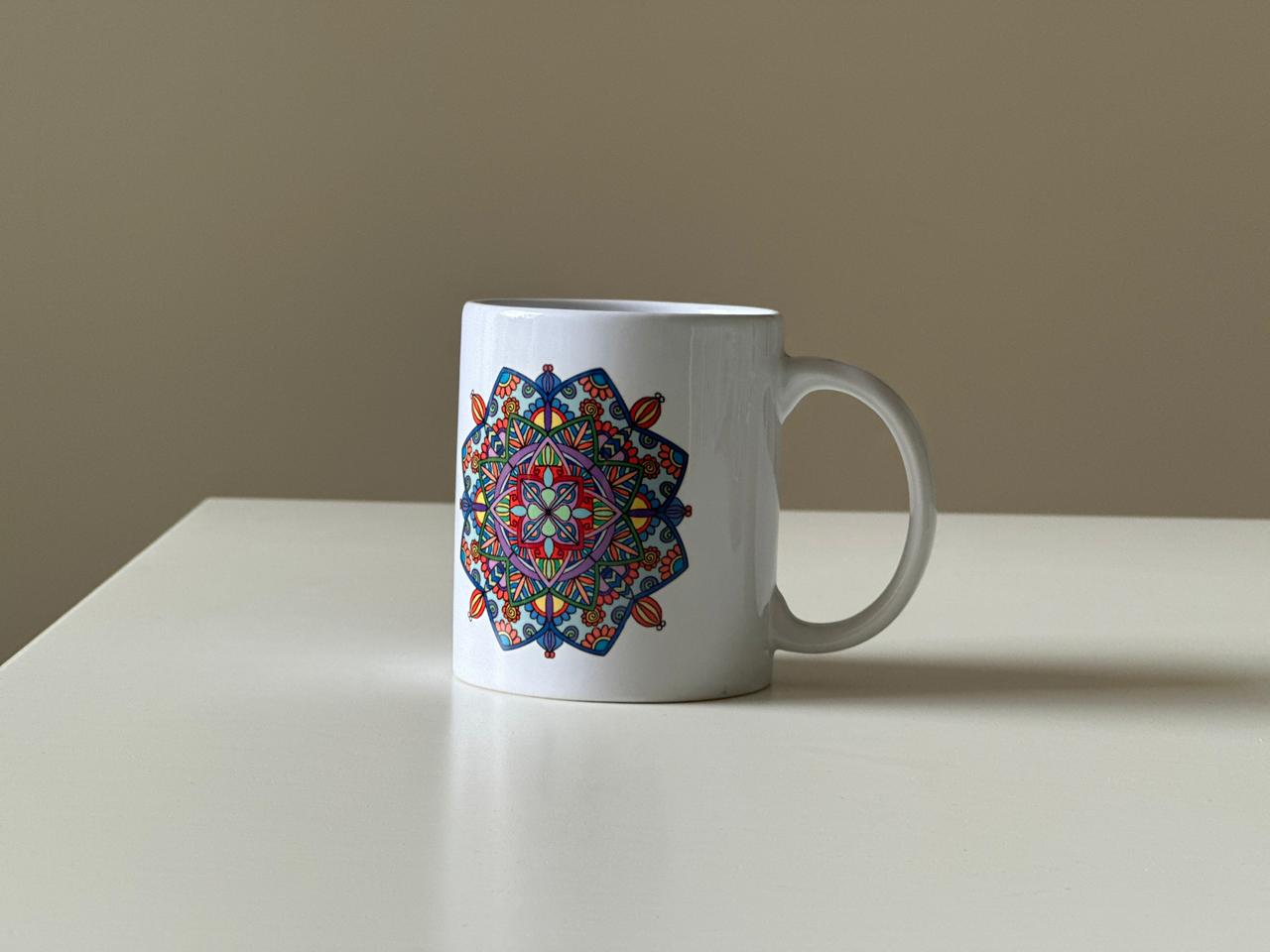Ceramic mug with Mandala design