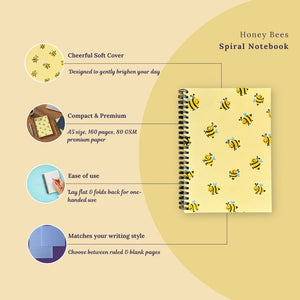 Spiral Notebook - 'Honey Bees'