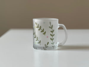 Frosted Mug - 'Green Leaves'