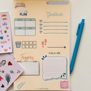 Wellness Combo - Daily Wellness Tracker (Personalized) + One Handmade Orange Soy Scented Candle