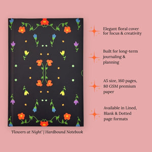 Hardbound Notebook - 'Flowers at Night'