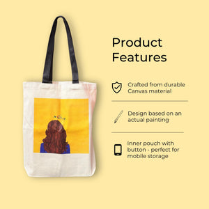 Canvas Tote Bag - 'Thinking Girl'