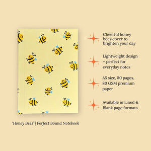 Perfect Bound Notebook - 'Honey Bees'