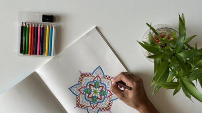 Mandala Colouring Book (With Complimentary Colour Pencil Set)