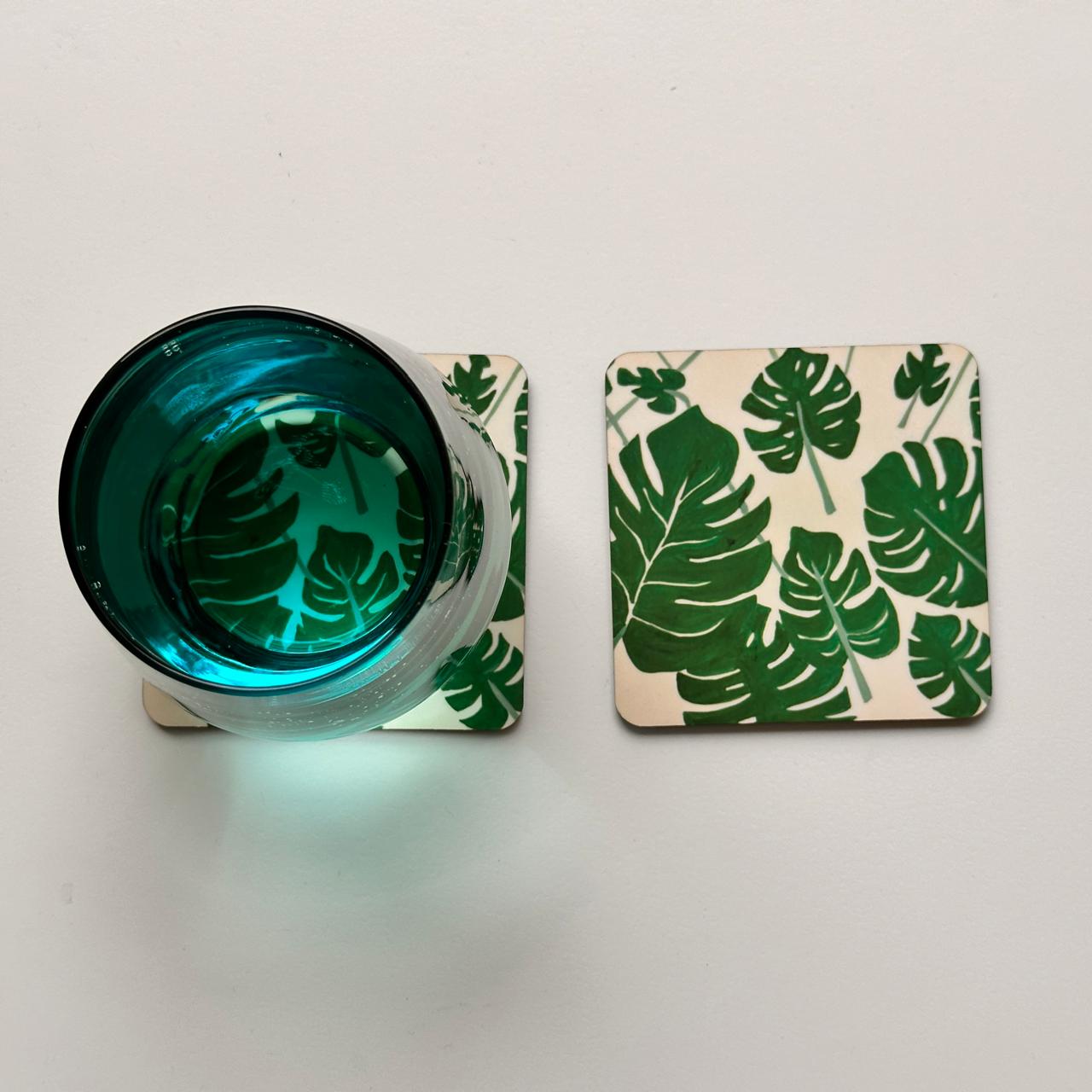 Coasters (Set of 2) - 'Monstera Leaves'
