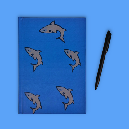 Hardbound Notebook - 'Sharks in the Water'