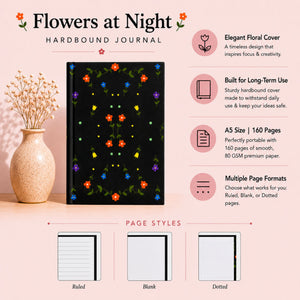Hardbound Journal - 'Flowers at Night'