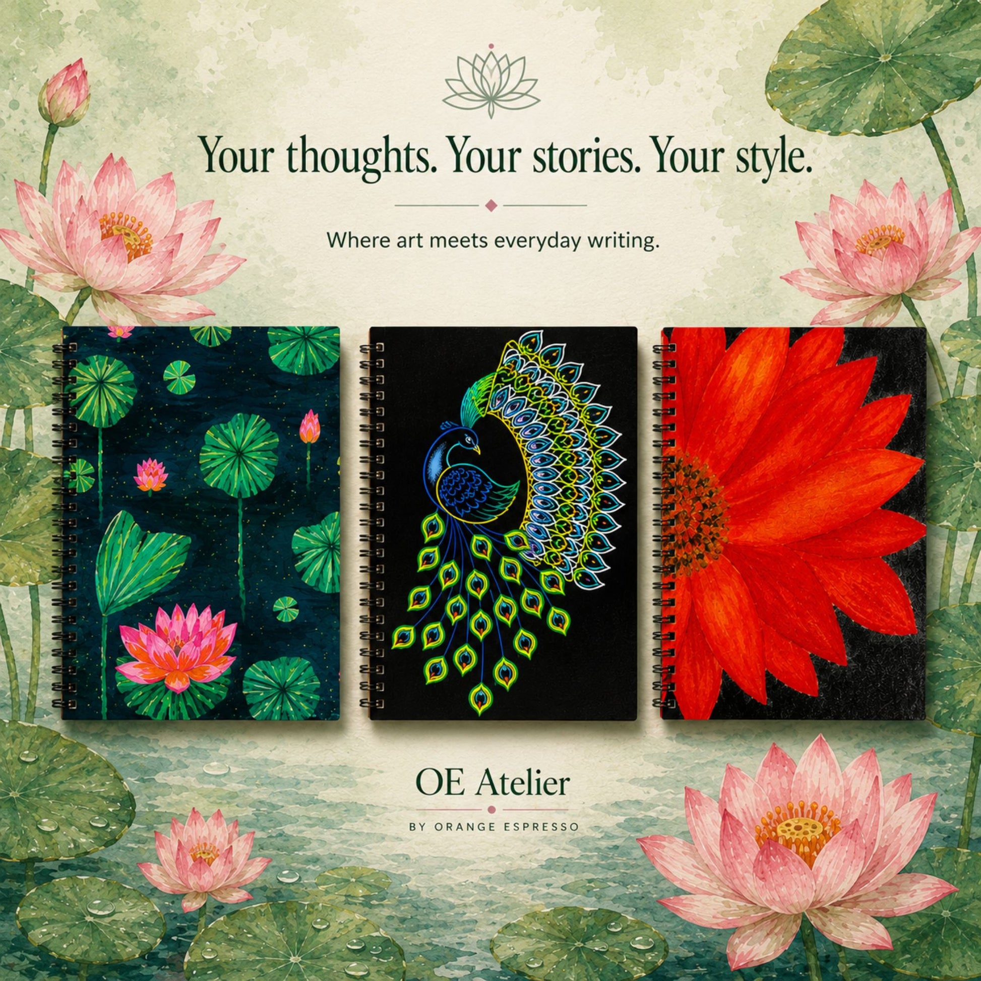 Orange Espresso Atelier notebook collection