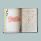 Open book showing a goals planner with a Venn diagram and inspirational quote on a light blue background.