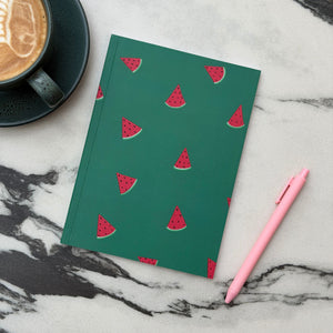 Softbound Notebook (100 GSM) - 'A Slice of Summer' in a styled lifestyle setting