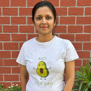Printed Ladies T-Shirt (Grey) - 'Avo Nice Day!'