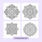 4 examples of mandala designs in the book