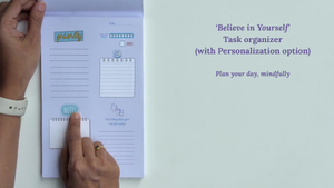 Video showing product walk round of the purple Task organizer with light purple pages